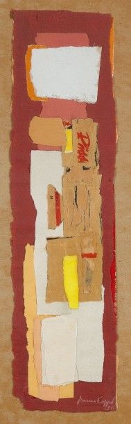 Jeanne COPPEL (1896-1971) 
Composition, 1950
Collage.
Signé et daté en bas à droite.
61...