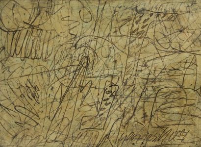 Georges NÖEL (1924-2010) 
Palimpseste végétal, 1960
Technique mixte sur toile.
Signée...