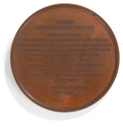 null Médaille en bronze patiné représentant le prince Czartoryski (1770 / 1861);...