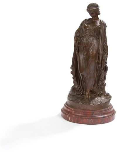 Jean-Baptiste CLESINGER (1814-1883) Sapho.Sculpture en bronze à patine brun nuancé....