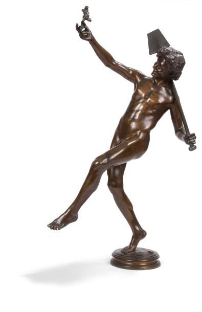 null Trouvaille à 36, 5 Pompéi. Sculpture en bronze à patine brun nuancé. Signée:...