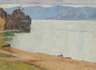 Vladimir Petrovitch TOMILOVSKY (1901-1990) La Baie du rocher sur le lac Baïkal, 1976...
