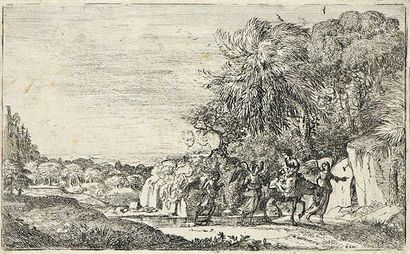 Claude Gellée, dit Le Lorrain (1600-1682) 
 La Fuite en Égypte. Vers 1630-1633. Eau-forte....