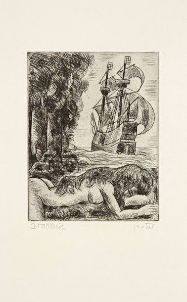 Marcel GROMAIRE (1892-1971) 
 Un hémisphère dans une chevelure (illustration pour...