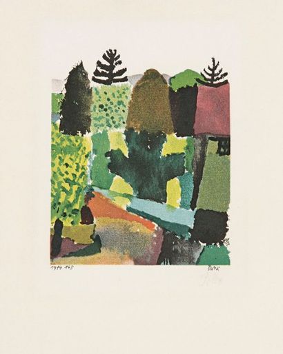 Paul KLEE (1879-1940) (d'après) 
 Park. 1920. Lithographie (d'après une aquarelle...