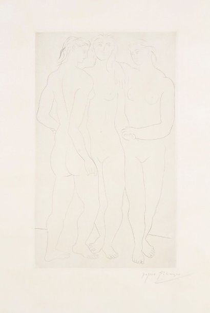 Pablo Picasso (1881-1973) 
 Les Trois Grâces II. 1922-1923. Eau-forte. 198 x 325....