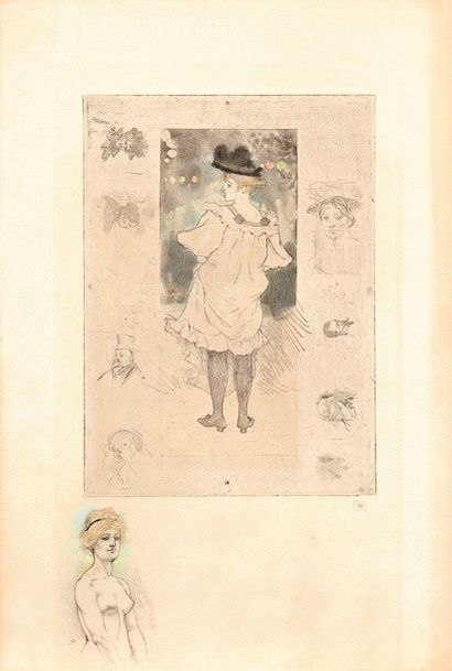 Armand Rassenfosse (1862-1934) 
 Jeune fille en chapeau de dos. Vers 1890. Vernis...