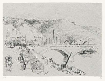 Camille PISSARRO (1830-1903) 
 Pont Corneille à Rouen. 1896. Autographie. 309 x 230....