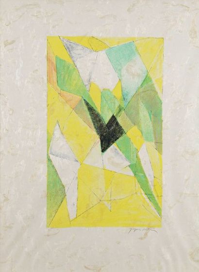 Jacques Villon (Gaston Duchamp, dit) (1875-1963) 
 Composition. Vers 1960. Lithographie....