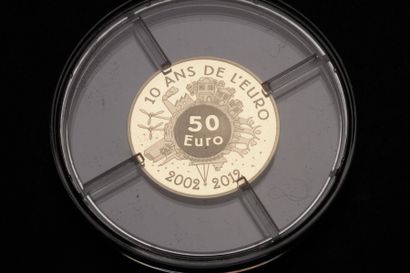 null 1 Pièce de 50 euros en or BE 2012 La Semeuse, 10 ans d'euros. Or 920/1000. Diam:...