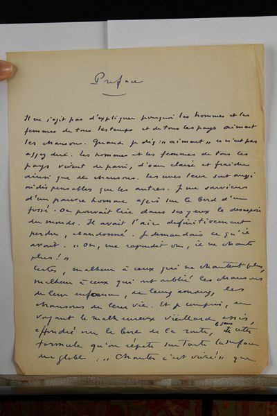 Philippe SOUPAULT (1897-1990) Manuscrit autographe, Préface; 4 pages in-4 (tapuscrit...