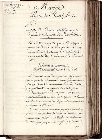 MARINE. Recueil manuscrit de Lettres des ministres de la Marine, 8 août 1789-12 février...