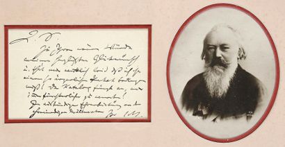 JOHANNES BRAHMS (1833-1897) L.A.S. «JB», [à son ami et éditeur Fritz Simrock (1837-1901);...