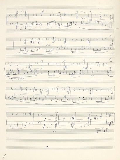 REYNALDO HAHN Manuscrit musical autographe, Allegretto pour piano; 8 pages in?fol...