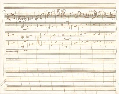 Wolfgang-Amadeus MOZART (1756-1791) Manuscrit musical autographe pour la Sérénade...