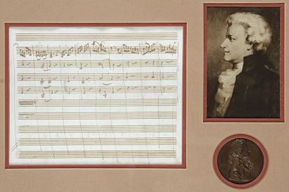 Wolfgang-Amadeus MOZART (1756-1791) Manuscrit musical autographe pour la Sérénade...