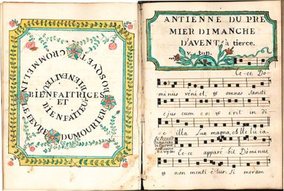 MUSIQUE LITURGIQUE. Manuscrit musical, Graduele a l'usage de Madame Du Mourier, 1757;...