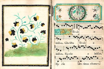MUSIQUE LITURGIQUE. Manuscrit musical, Graduele a l'usage de Madame Du Mourier, 1757;...