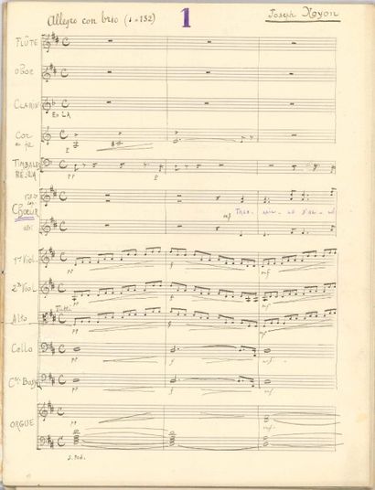 Joseph NOYON (1888-1962) organiste et compositeur 2 Manuscrits musicaux autographes...