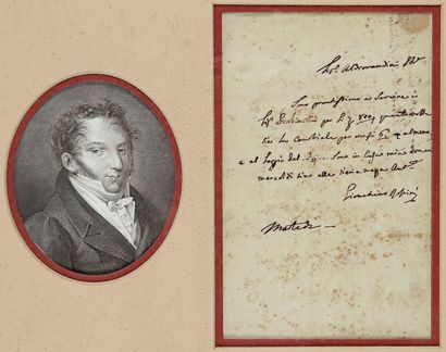 Gioacchino ROSSINI (1792-1868) L.A.S., mardi, au Sgr Aldrovandini; ¾ page in-8 (rousseurs);...
