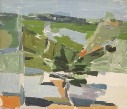 Constantin MACRIS [grec] (1917-1984) 
Composition, 1958
Huile sur toile.
Signée en...