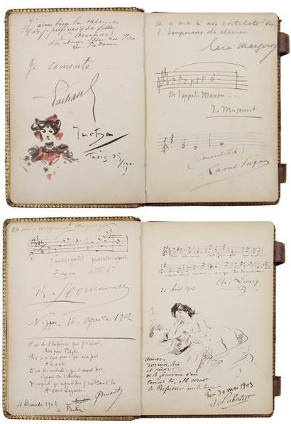 null ALBUM AMICORUM. Album d'autographes du journaliste L. Mayrargues, 1901-1905;...