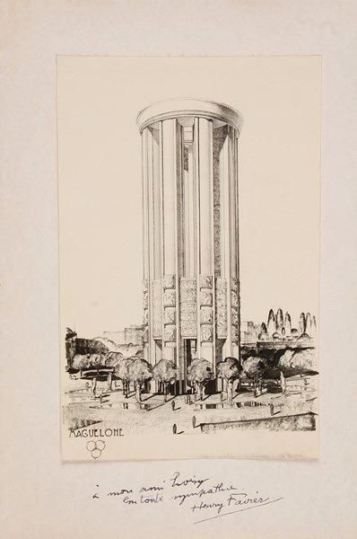 null Architecture. Henry FAVIER (1888-1971) architecte. 10 L.A.S., Paris et Saint-Alban-les-Eaux...