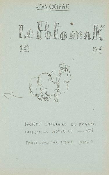 JEAN COCTEAU Manuscrit autographe avec dessin, Le Potomak, 1917; 1 page 21 x 13 cm,...