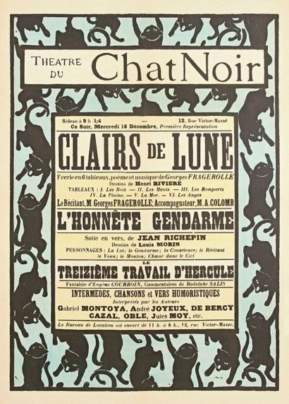 Henri Rivière (1864-1951) (d'après) 
Théâtre du Chat Noir. Affiche pour « Clairs...
