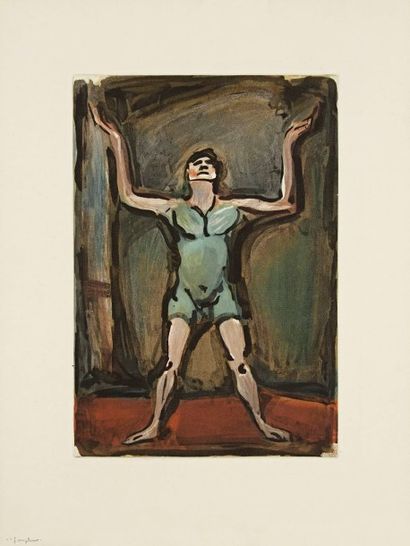 Georges ROUAULT (1871-1958) 
Le Jongleur. 1930. Eau-forte, aquatinte et héliogravure....