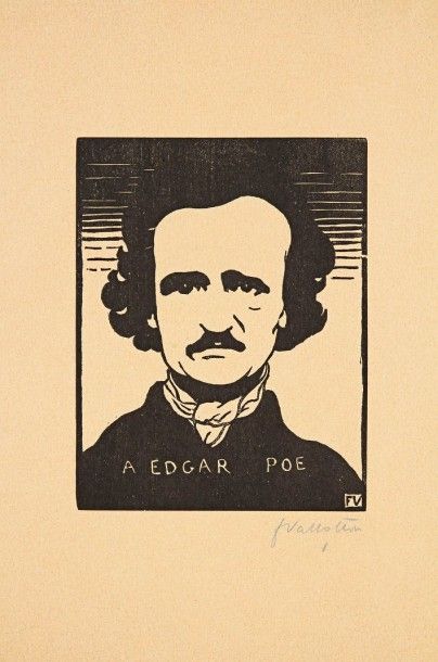 Félix VALLOTTON (1865-1925) 
À Edgar Poe. 1894. Bois gravé. 123 x 160. Vallotton...