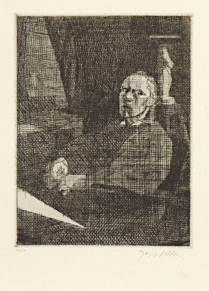 Jacques Villon (Gaston Duchamp, dit) (1875-1963) 
Le Grand Dessinateur assis (autoportrait)....