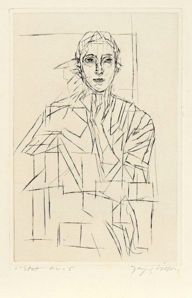 Jacques Villon (Gaston Duchamp, dit) (1875-1963) 
Madame Paul Petit. 1935. Eau-forte...
