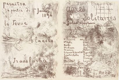 Edouard VUILLARD (1868-1940) 
La Revue blanche transformée / Âmes solitaires. Programme...