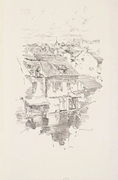 James Abbott McNeill WHISTLER (1834-1903) 
Vitré : le canal. 1893. Autographie. 148...