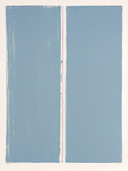 GENEVIEVE ASSE (née en 1923) 
Ligne rouge II. 1988. Lithographie. 430 x 585. Mason...