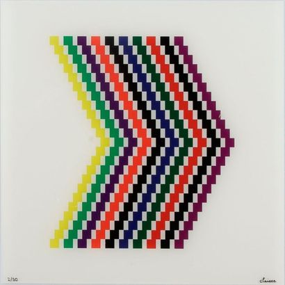 Geneviève CLAISSE (née en 1935) 
Composition géométrique. 2014. Sérigraphie en couleurs...