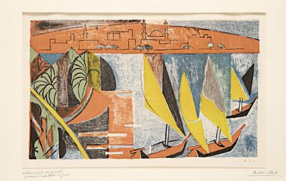 André LHOTE (1885-1962) 
Escale. Vers 1960-1965. Lithographie. 440 x 265. Impression...
