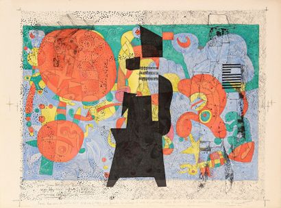 Max PAPART (1911-1994) 
Hommage à Miró. 1968. Lithographie. [745 x 555]. Impression...