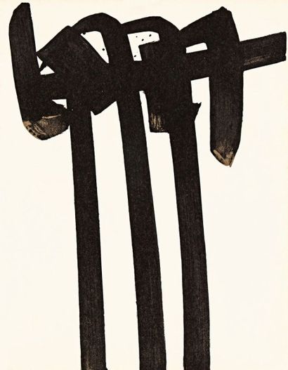 Pierre SOULAGES (né en 1919) 
Lithographie n° 28. 1970. Lithographie. 240 x 310....