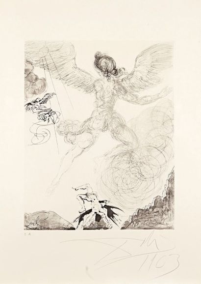 Salvador DALI (1904-1989) 
Icare (Mythologies, pl. 6). 1963-1965. Héliogravure et...