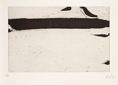 Olivier DEBRE (1920-1999) 
Signe-paysage I ou Paysage Loire. 1988. Eau-forte. 645...