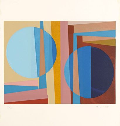 Tony Gonnet (1909-2002) 
Composition. Vers 1980. Sérigraphie en couleurs. [440 x...