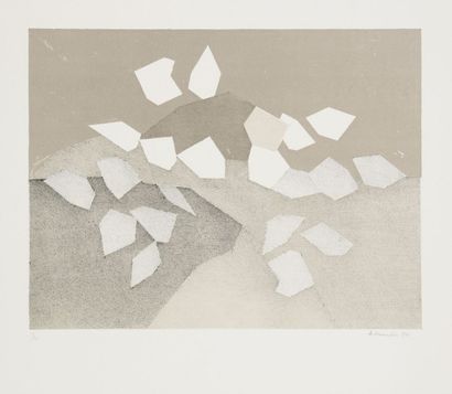 André BEAUDIN (1895-1979) 
Composition aux feuilles, 1961
Lithographie.
Signée, datée...