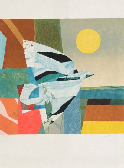 Max PAPART (1911-1994) 
Oiseau
Lithographie sur japon.
Signée et numérotée sur 100.

73.5...