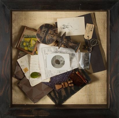 Valérie CALVI (XXe siècle) 
Suite de 11 compositions réelles, collages, peintures,...