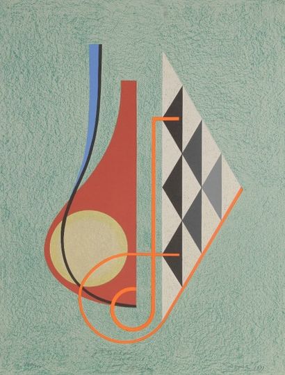CÉSAR DOMELA [Néerlandais] (1900-1992) 
Composition, 1973
Lithographie.
Signée, datée,...