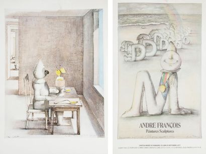 André FRANCOIS (1915-2005) 
L'?uf à la coque, 1987
Affiche.
Signée, datée et dédicacée.
On...