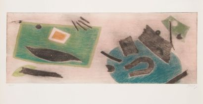 Henri GOETZ [franco-américain] (1909-1989) 
Composition
Eau-forte et aquatinte.
Signée...