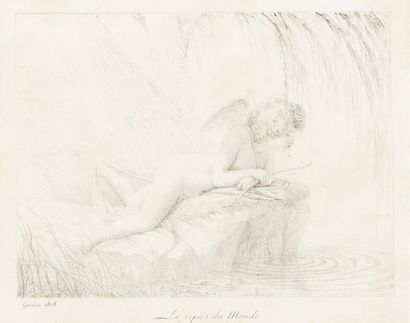 Pierre-Narcisse GUÉRIN (1774-1833) 
Le repos du monde, 1818
Lithographie.
(Rousseurs...